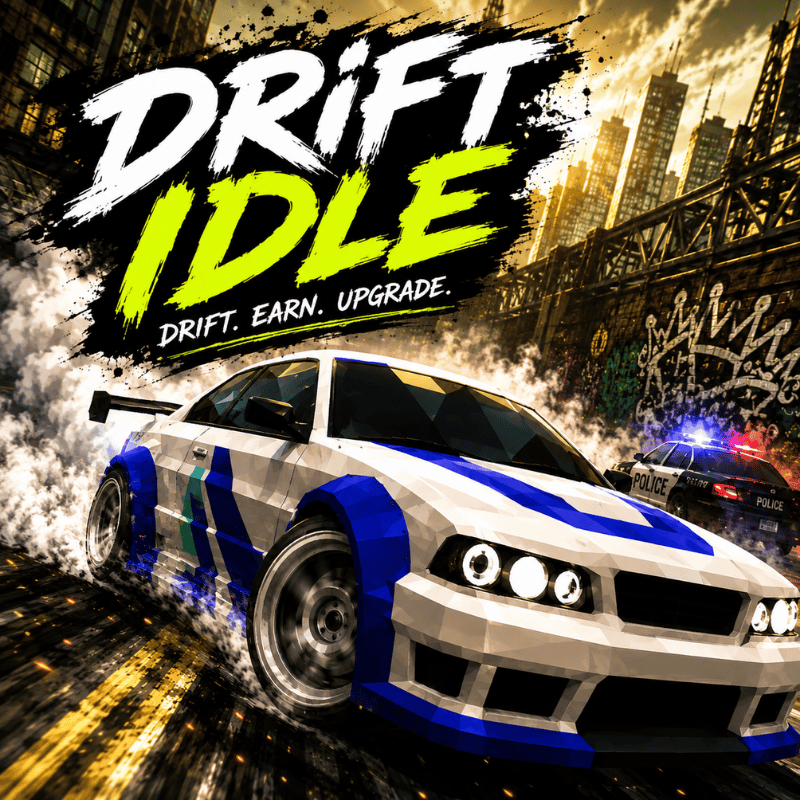 Drift Idle Drift Earn Upgrade browser game preview