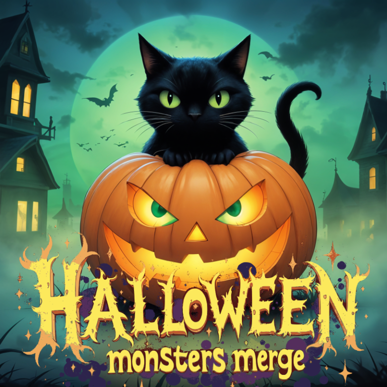 Halloween monsters merge game preview
