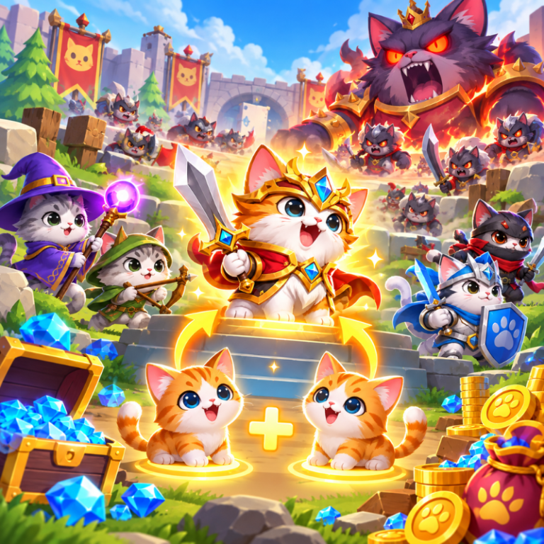 Merge Cats Idle Army game preview