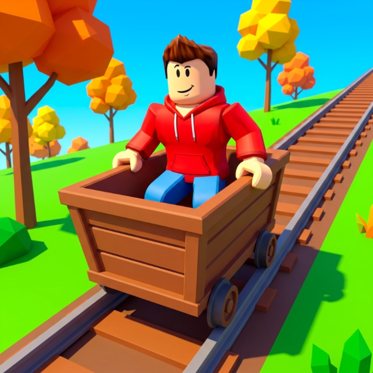 Obby: Climb Up and Slide Down on Minecarts game preview