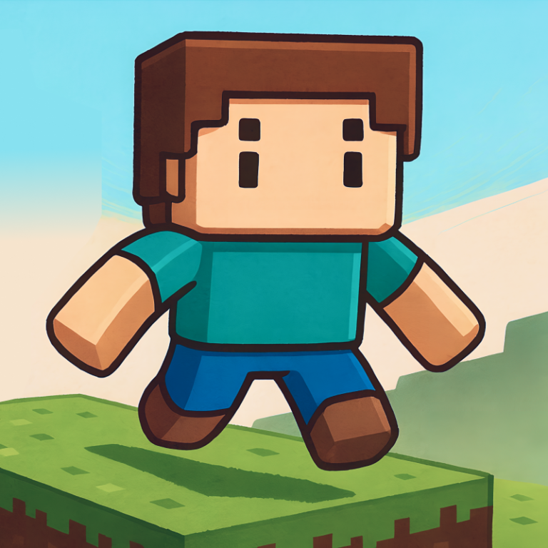 Steve parkour in mine game preview